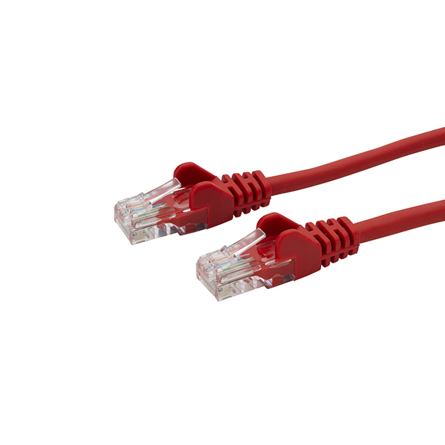 RJ45 CAT5e UTP Stranded Flush Moulded Network Cable 24AWG - Red